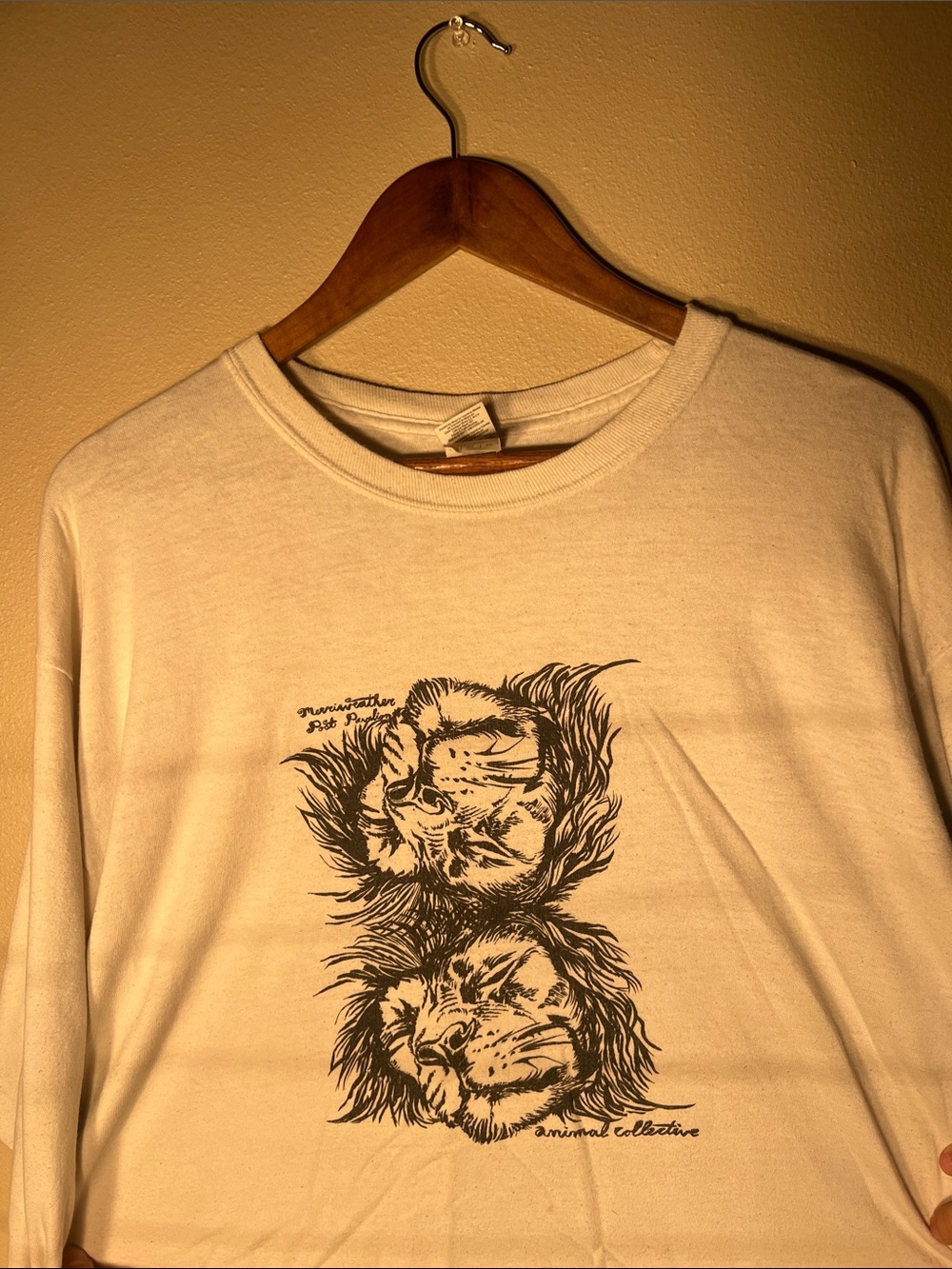 Animal Collective Cream Graphic Lion Print Long-Sleeve Shirt XL